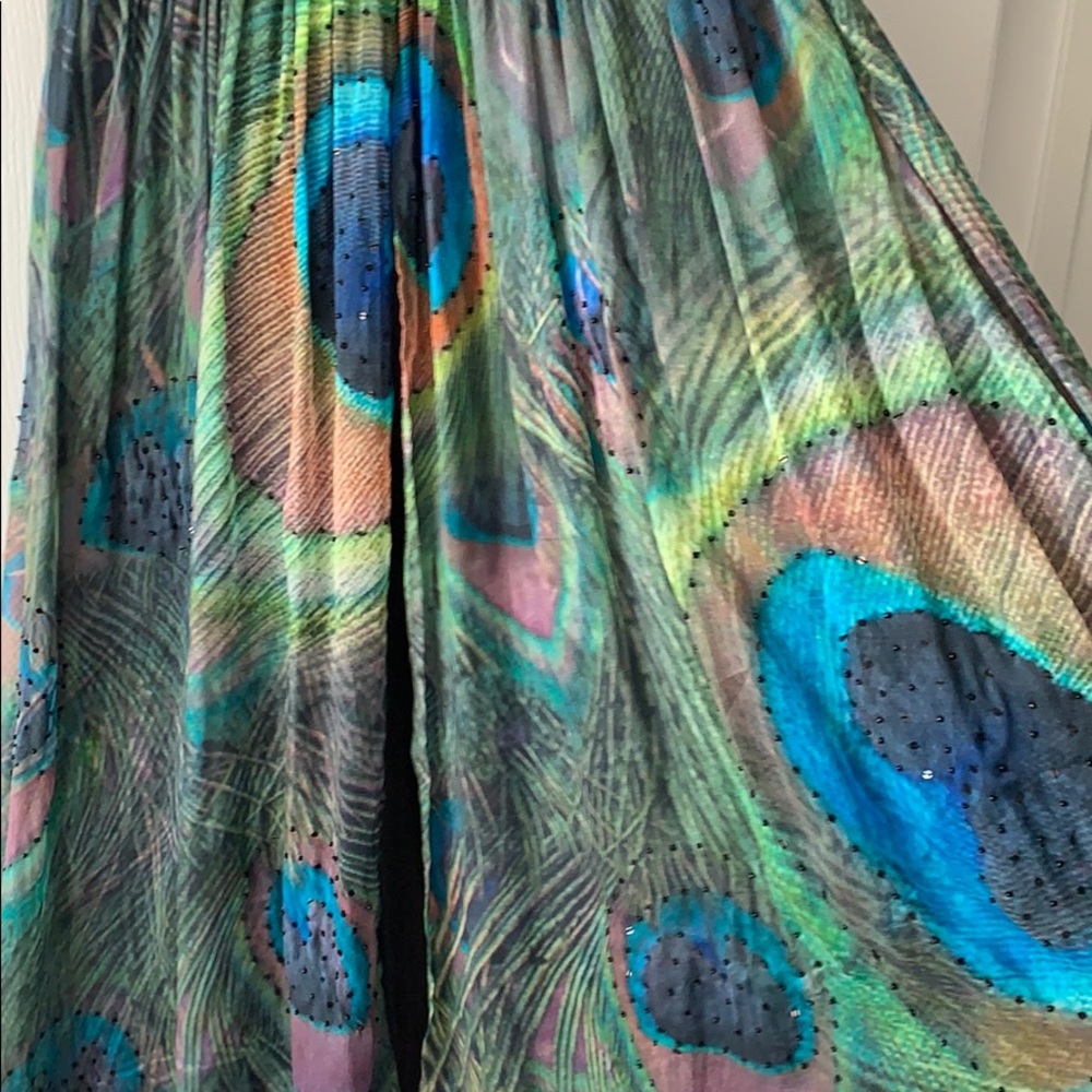COPY - Stunning Silk Peacock Anthropologie dress